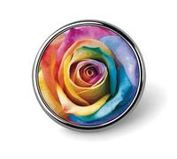 Pin's rond en forme de rose arc-en-ciel en émail pour décoration de vêtements, chapeaux, sacs, chemises
