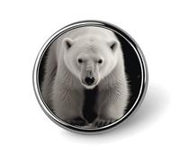 Pin's rond en forme d'ours polaire en émail pour décoration de vêtements, chapeaux, sacs, chemises
