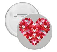 Pin's rond en métal avec grand cœur et petits cœurs, léger pour sac à dos, boutons tendance pour chemises, vestes, châle, manteau, unisexe, 12PCS, Fer blanc, épingles rondes en métal