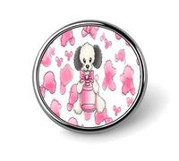 Pin's rond en métal avec motif caniche mignon - Pour vêtements, sacs, chapeaux - Décoration de fête - Accessoires pour homme et femme