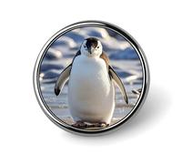 Pin's rond en métal avec motif pingouin mignon pour vêtements, sacs, chapeaux, décorations de fête, accessoires pour homme et femme