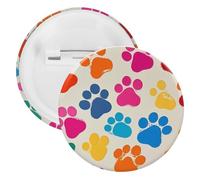 Pin's rond en métal coloré en forme de patte de chien, broche légère pour sac à dos, épingles à boutons tendance pour chemises, vestes, châle, manteau, unisexe, 5PCS, Fer blanc, épingles rondes en