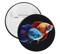 Pin's rond en métal coloré en forme de poisson, broche légère pour sac à dos, épingles à boutons tendance pour chemises, vestes, châle, manteau, unisexe, 12PCS, Fer blanc, épingles rondes en métal