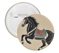 Pin's rond en métal de peinture traditionnelle chinoise, broche légère pour sac à dos, épingles à boutons tendance pour chemises, vestes, châle, manteau unisexe, 12PCS, Fer blanc, épingles rondes en