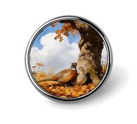 Pin's rond en métal émaillé « Quand les deux faisans ne savent pas faire » - Bijou original et amusant - Broche ronde personnalisée pour sac à dos, chapeau, veste ou manteau