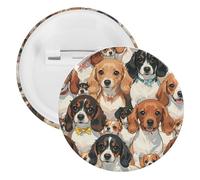 Pin's rond en métal pour sac à dos, broche légère pour chemise, veste, châle, manteau unisexe, 5PCS, Fer blanc, épingles rondes en métal