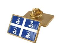 Pin'S Rond Humoristique Avec Drapeau De La Martinique - Badge En Cristal Imprimé Drapeau Ethnique Patriotique Broche Élégante Épingle À Cravate Bijoux Chapeau Vêtements Accessoires Rectangulaires