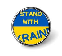 Pin's rond « Je soutiens l'Ukraine » - Broche bouton - Accessoire de vêtements pour hommes et femmes