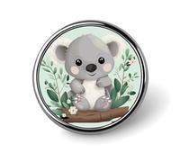 Pin's rond Koala mignon en émail pour décoration de vêtements, chapeaux, sacs, chemises
