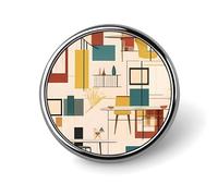 Pin's rond moderne du milieu du siècle en émail mignon broche bouton broche personnalisée vêtements décoration unisexe porte-badge chapeaux sacs chemises décoration
