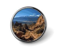 Pin's rond Pikes Peak Colorado - Aspect exquis et tendance - Emblème en métal - Pour vêtements, sacs, chapeaux, décoration, bijoux, cadeau