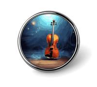 Pin's rond pour affiche de violon - Jolie broche pour chapeaux et vestes - Décoration personnalisée - Accessoires de bijoux pour fête de mariage