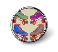 Pin's rond rétro coloré en émail pour patins à roulettes - Broche à boutons - Décoration personnalisée pour vêtements - Unisexe - Porte-badge, chapeaux, sacs, chemises