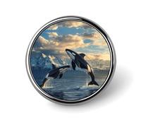 Pins ronds à l'effigie d'une orque des États-Unis et de l'Alaska, badges humoristiques pour le travail et les mariages.
