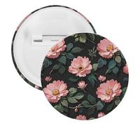 Pin's ronds en métal avec jolies fleurs - Broche légère pour sac à dos - Épingles tendance pour chemises, vestes, châles, manteaux - Unisexe, 12PCS, Fer blanc, épingles rondes en métal