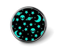 Pins ronds imprimés Alienes Moon, badges humoristiques pour le revers, parfaits pour les affaires ou les mariages.