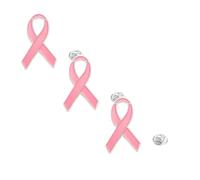 Pin'S Ruban Rose Octobre Rose Lot De 3 Cancer Du Sein Octobre Roses EngagéS Qualité De Finition Epingle Broche Badge
