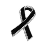 Pin's ruban unisexe en alliage noir à fixation rapide pour chemises, vestes, chapeaux, bijoux élégants, taille unique, Comme décrit
