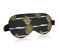 Pins scintillants dorés sur rayures blanches noires Masques pour les yeux Blocs de couverture Masque de sommeil léger Couverture d'abat-jour Bandeau relaxant pour les yeux avec sangle de tête réglable