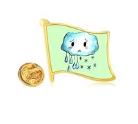 Pin's Tempera en métal doré avec motif nuage de pluie