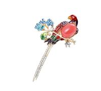 Pin's tendance sophistiqué en forme de perroquet avec des motifs d'huile qui coule - Accessoire contrasté pour les fêtes, les costumes, les bijoux d'animaux tendance, taille unique, Comme décrit
