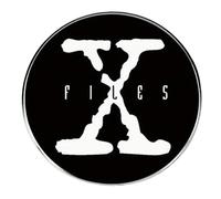 Pin's The X-Files - Logo Rond Argenté et Noir - 3 cm - Pin Epinglette Broche Decorative - Vintage Serie TV Annees 90 Pop Culture