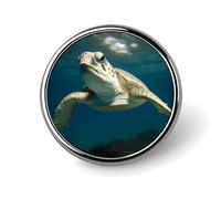 Pin's Tortue sous-Marine en métal, Badge à épingle personnalisé, Badge Rond Classique en émail pour Vestes, Sacs à Dos, Sacs