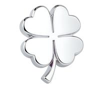 Pins Trèfle 4 Feuilles | Broche Femme Vêtement Décolleté | Broches Et Pins Pour Femmes | Broche Fleur | Trefle 4 Feuilles | Accessoire Saint Patrick Femme | Clover | Cadeau Chance Argenté