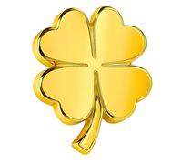 Pins Trèfle 4 Feuilles | Broche Fleur Dorée Design 3D | Pin’s Femme Mode Premium | Bijou Fantaisie Trèfle À 4 Feuilles | Accessoire Saint Patrick | Clover Chance | Pochette Cadeau | Pins sac à dos