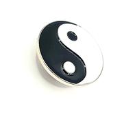 Pin's Yin & Yang en métal émaillé avec philosophie chinoise Noir/blanc, Métal