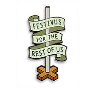 Pinsanity Festivus Pole Holiday Pin's en émail, 1.75 inch, Métal