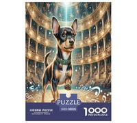 Pinscher Miniature 1000 Pièces Puzzle pour Adultes Jeux De Défi Familial Divertissement Apaisant Entraîner La Mémoire du Cerveau pour Adultes Et Enfants De 14 Ans Et Plus 38x26cm/1000pcs
