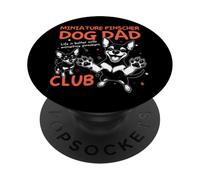 Pinscher Miniature Dog Dad Club Men Father's Day PopSockets PopGrip Adhésif