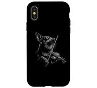 Pinscher miniature jouant du violon violoniste amoureux des chiens Coque pour iPhone X/XS