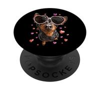 Pinscher Minpin Miniature en Forme de cœur pour la Saint-Valentin PopSockets PopGrip Adhésif