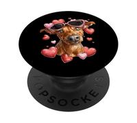 Pinscher Minpin Miniature en Forme de cœur pour la Saint-Valentin PopSockets PopGrip Adhésif