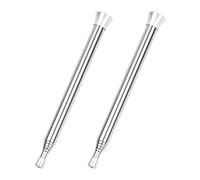 Pinsheng 2 PCS Soufflets de Poche Pliables en Acier Inoxydable, Tubes de Soufflage Télescopiques, Outil de Feu de Camp Pliable, Tuyau de Soufflerie pour Cheminée Cuisiner BBQ Chasse Pêche Randonnée