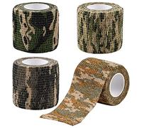 Pinsheng 4 pièces Bande de Camouflage, Ruban de camouflage Wrap auto-adhésive, Non-tissé Camo ruban adhésif en tissu de l'armée Militaire pour extérieur Chasse