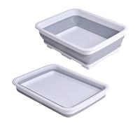 Pinsheng Bassine Camping Pliable, Lavabo Pliable Camping Car 10L Bassine à Vaisselle Évier Portable Panier de Pique-Nique Panier à Linge Pliable en Plastique Idéal pour Camping Caravanes et Cuisines