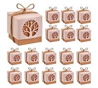 Pinsheng Boîtes à Dragées Baptême Forme Arbre de Vie, Coffret Bonbons Baptême avec Corde Boite Dragees Mariage Boite Communion pour Baptême Première Communion Graduation Mariage