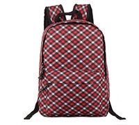 pinsheng Collège Style Cartable Hommes Et Femmes Unisexe Mode Sauvage Épaule Sac À Dos À Carreaux Étudiant Sac Rouge Et Blanc Rayures À Carreaux
