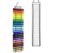 Pinsheng Étagère de Rangement en Vinyle Support de Rouleau 24 Trous en Vinyle Organiseur Support de Rangement à Suspendre de Rouleau pour Feuilles de Vinyle, Papier de Transfert Thermique (24)