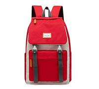 pinsheng Étudiant Sac À Dos Féminin Campus Coréen Junior High School Sac À Dos Rouge Et Gris Hit Couleur