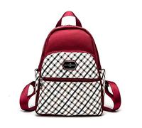 pinsheng Oxford Tissu Cartable Mode Résistant À l'usure Sauvage Style Britannique Pliant Collège Sac À Dos Multifonctionnel Sac À Dos Rouge