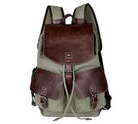 pinsheng Sac À Dos en Toile Hommes Voyage Coréen Outdoor Alpinisme Crazy Horse Skin Sac À Dos Vert