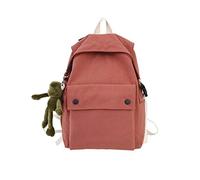 pinsheng Student Bag_Japanese and Korean Student Bag Pendant Fashion Small Fresh Backpack, Brick Red