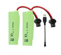 Pinsinholy Lot de 2 batteries rechargeables 3,7 V 500 mAh 1S avec SM-2P pour voitures RC bateau RC camion RC Stunt Car