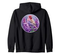 Pinson Violet sur Fleur Lilas Violet Sweat à Capuche
