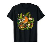 Pinsons des Bois colorés avec Champignons et fougères T-Shirt