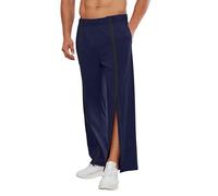 PINSPARK Pantalon de Jogging pour Homme en Coton avec Fermeture éclair sur Toute la Longueur Pantalon de Rééducation Pantalon de Loisirs